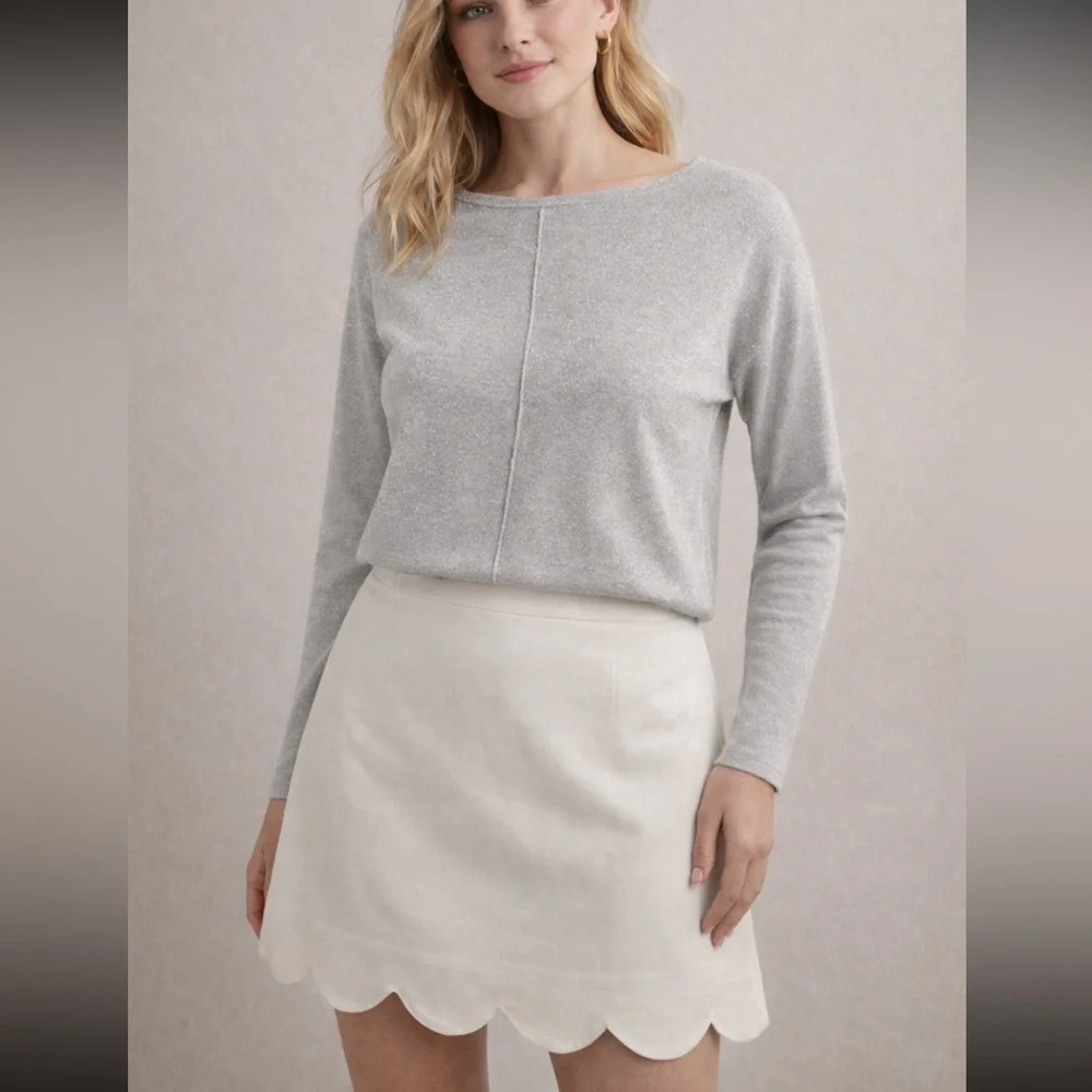 Reserved Light Gray Crew Neck Sweater - Picture 6 of 9